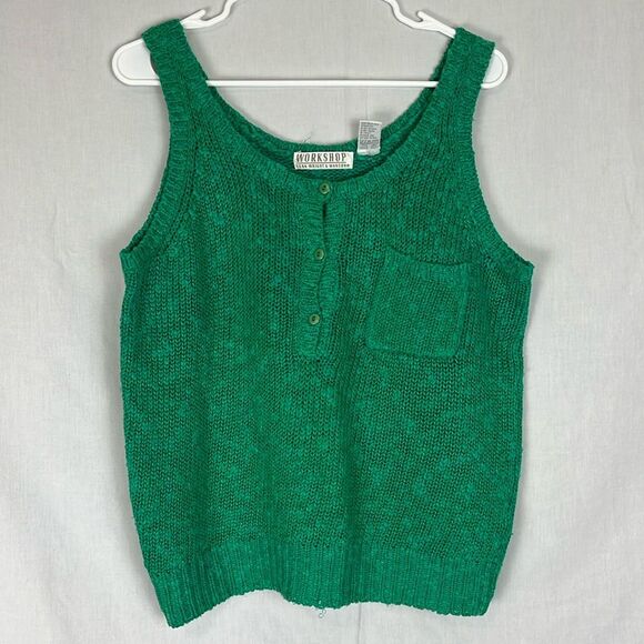 Vintage Green Fenn Wright Manson Knitted Tank Top - Picture 1 of 7